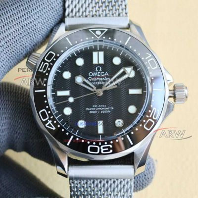 AAA replica Omega Seamaster 8806 automatic mechanical stainless steel watch black dial 